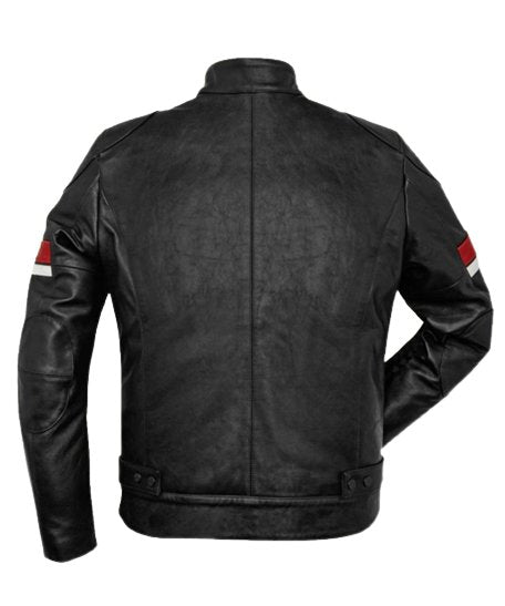 Cafe Racer Black Leather Jacket Men's