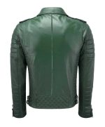 Men's Cafe Racer Green Leather Motorcycle Jacket