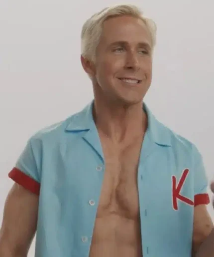 Ryan Gosling Barbie Ken Blue Shirt