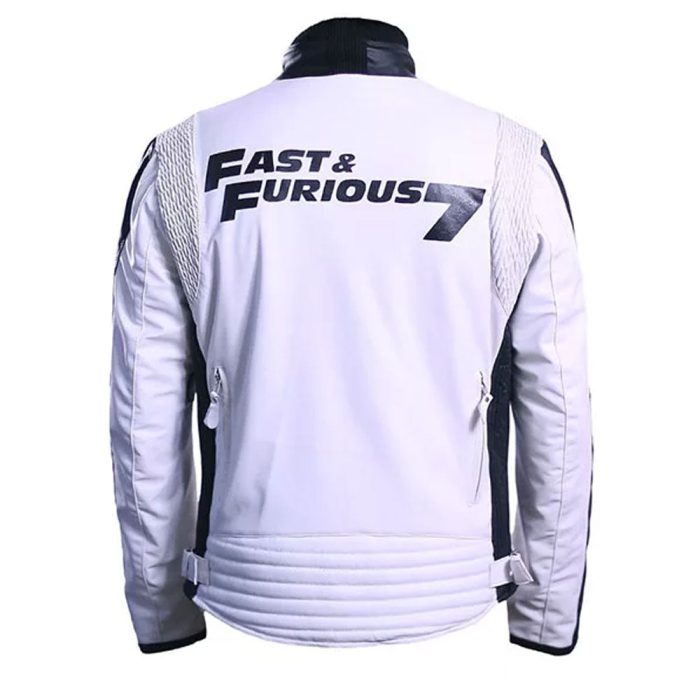 Vin Diesel White Leather Jacket | Fast&Furious7