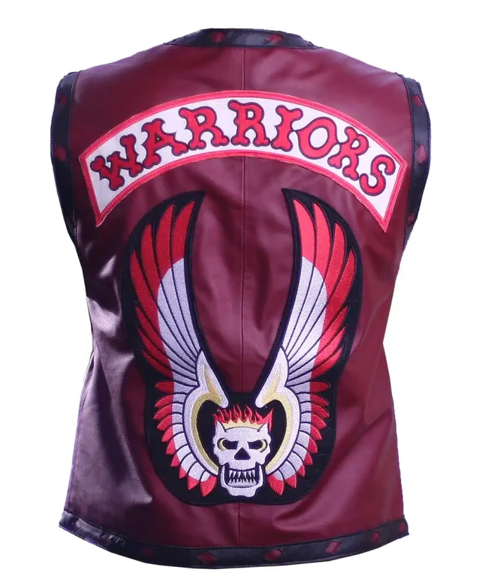 Warriors Leather Vest Maroon