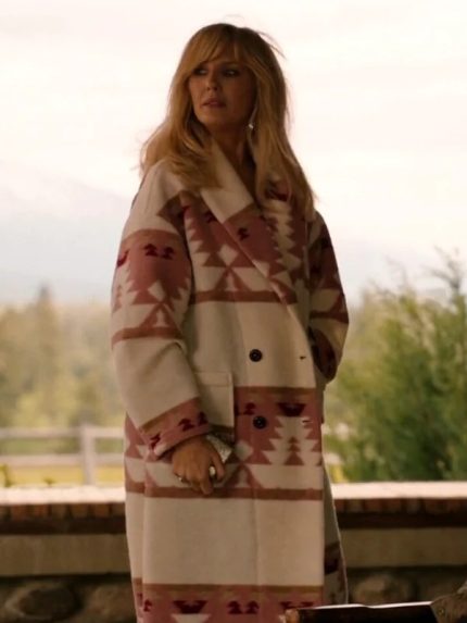 Yellowstone S05 Beth Dutton Pink Printed Coat