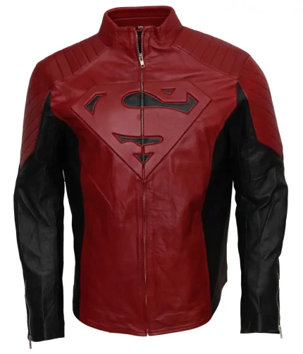 Superman Men's Red Leather Jacket
