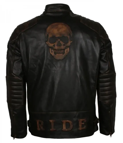 Men’s Motorcycle Skull Leather Jacket
