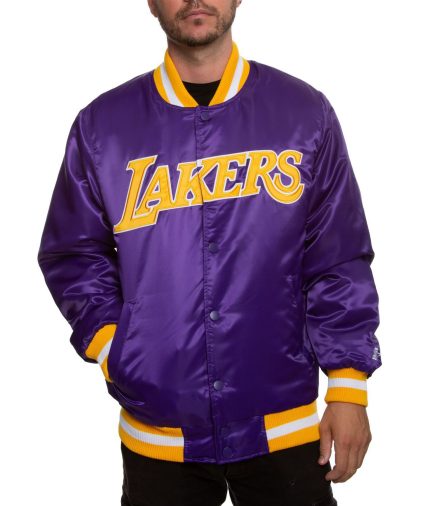 LA Lakers Satin Jacket Purple