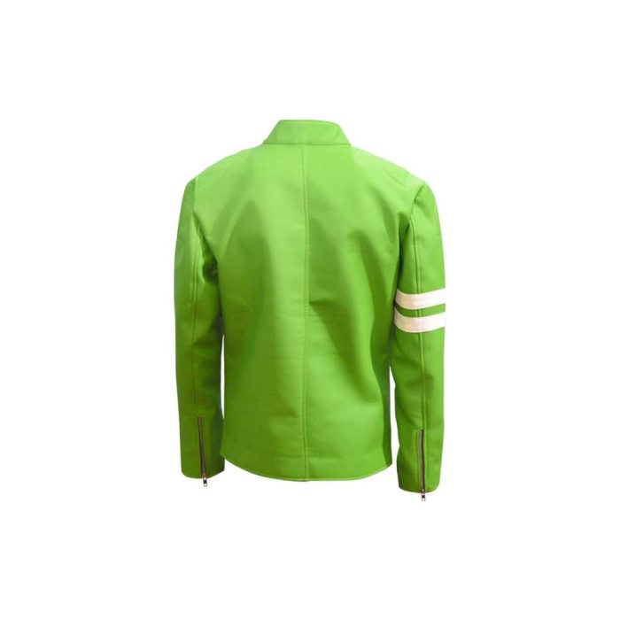 Green Ben 10 Leather Jacket-Back