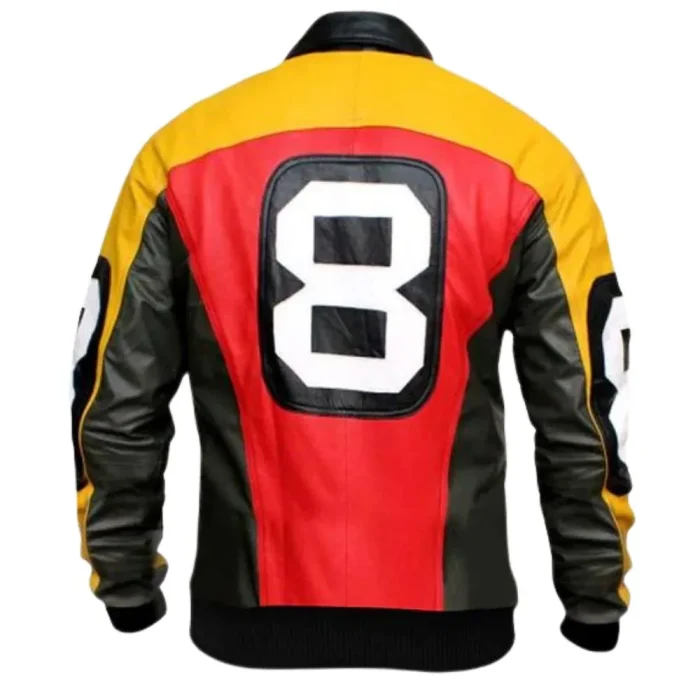 8 Ball Pointed Collar Bomber jacket-Back