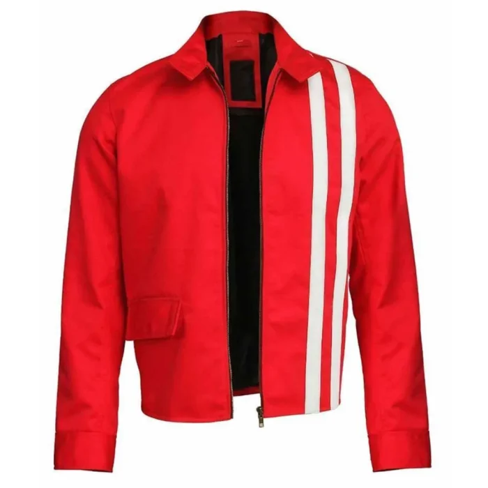 Elvis Presley White Striped Jacket-Red Open Front