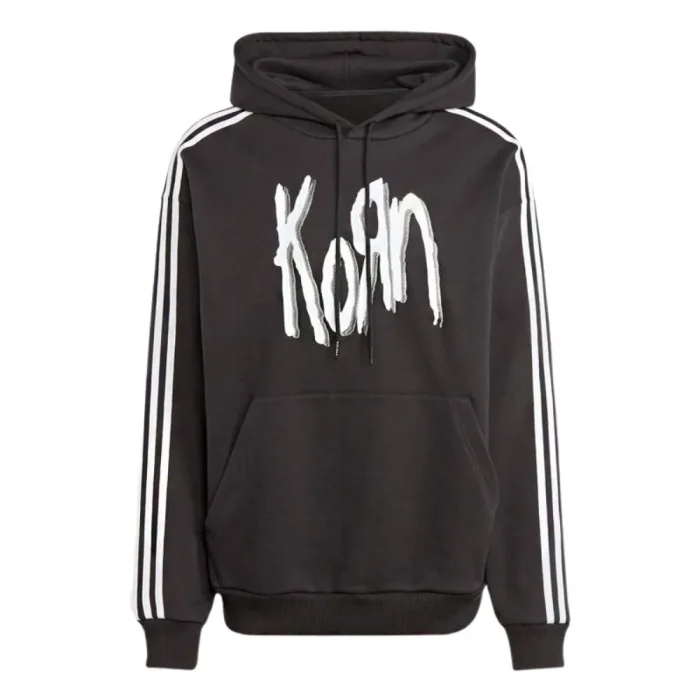 Korn Striped Pullover Hoodie-Front Look