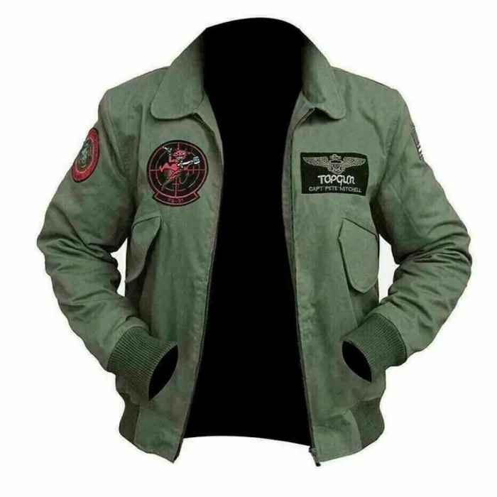 Top Gun Cotton Flight Bomber Jacket-Front View