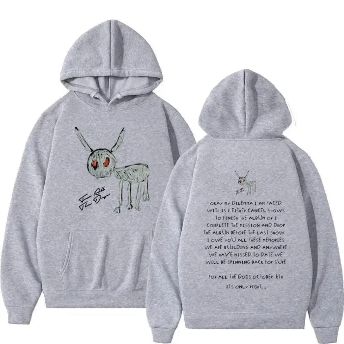 Unisex Drake For All The Dogs Hoodie-Gray